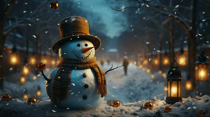 ai-generated-beautiful-winter-snowman-for-new-year-and-christmas-free-photo