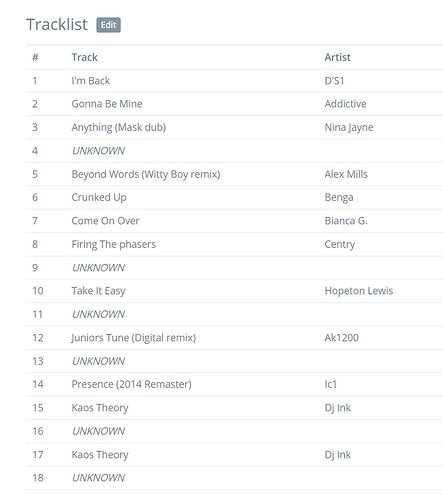 tracklist